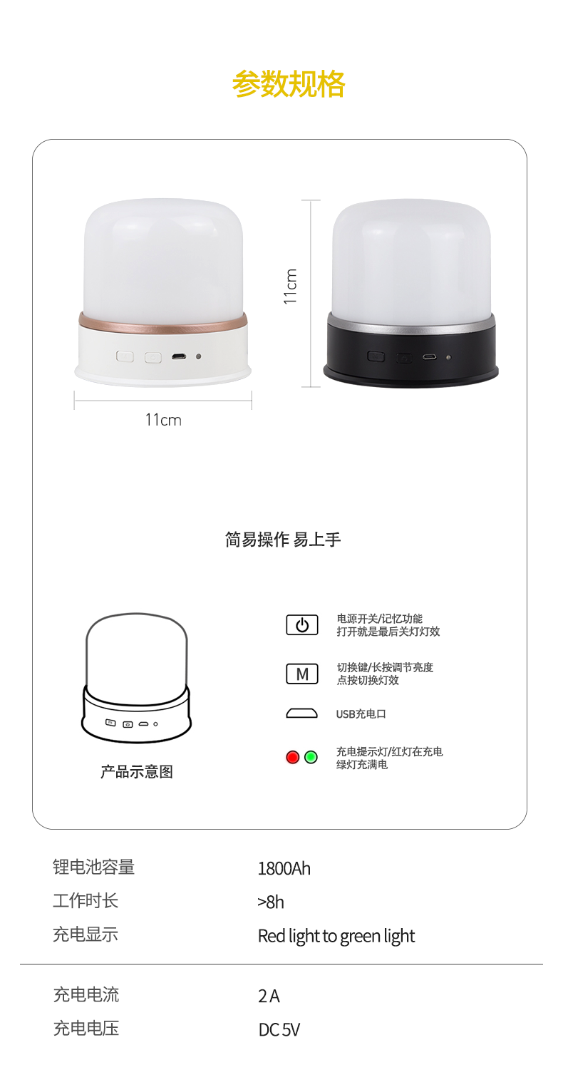 智能小夜燈的參數(shù)